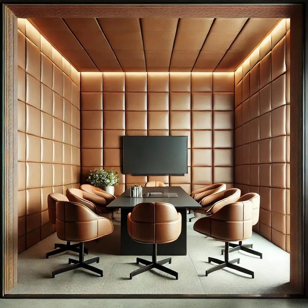 Upholstered Leather Wall Panels — 11
