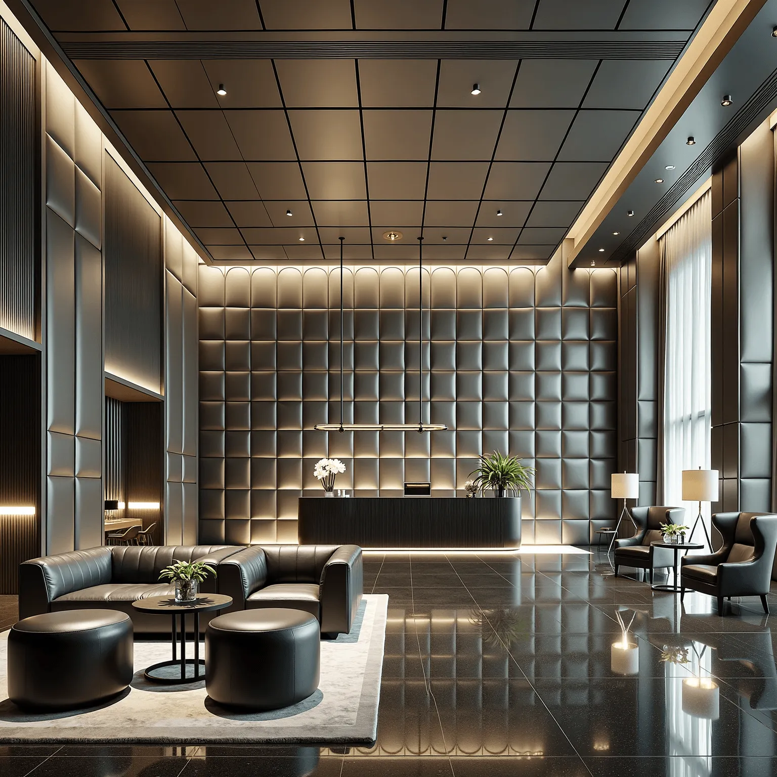 Upholstered Leather Wall Panels — 9